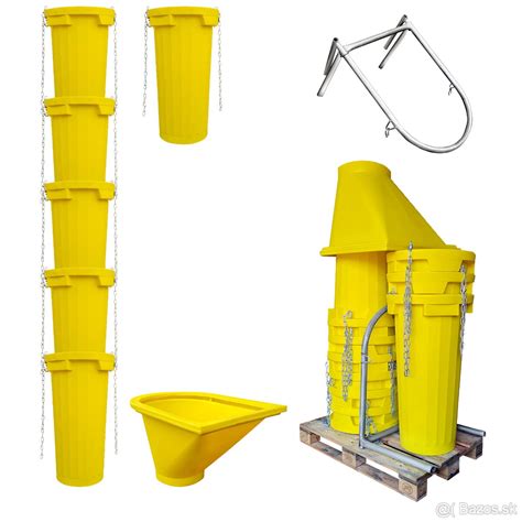 Detail závesných držiakov sklzu na stavebný odpad