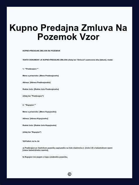 Ilustrácia kúpnej zmluvy na pozemok