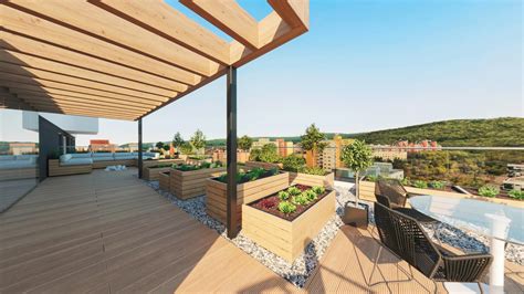 Strešná terasa s moderným dizajnom