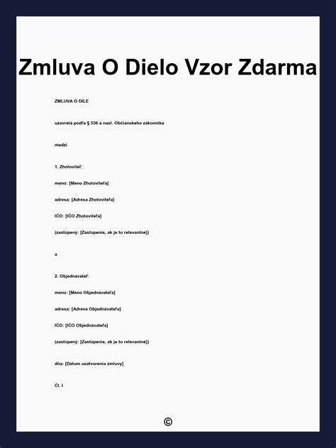 Zmluva o dielo