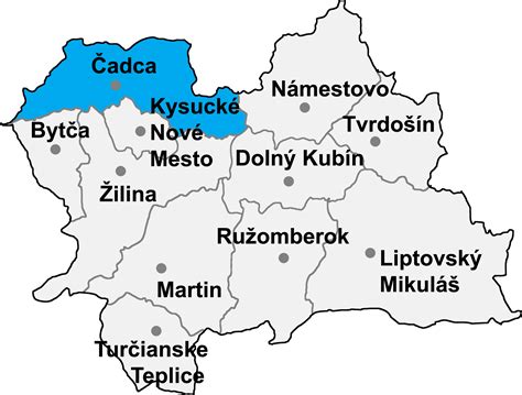 Mapa okresu Čadca