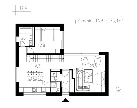 Pôdorys moderného rodinného domu