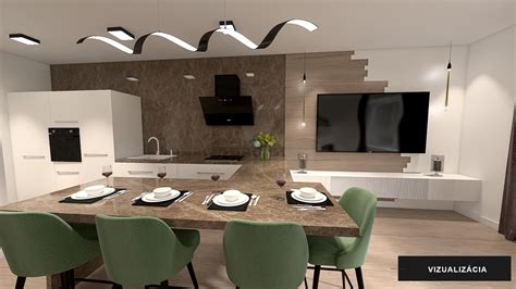 Vizualizácia moderného mezonetového bytu s predzáhradkou