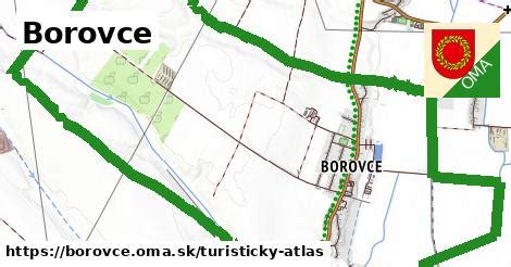Mapa obce Borovce a okolia