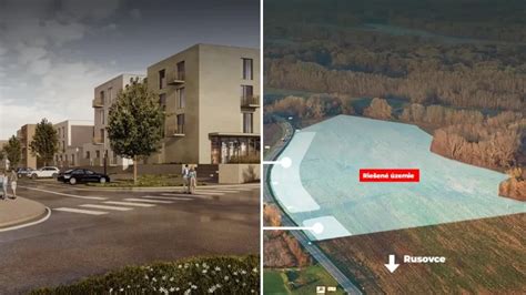 Vizualizácia obytnej zóny s rodinnými domami a zeleňou