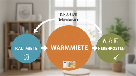 Diagram vysvetľujúci zloženie nájomného v Nemecku (Kaltmiete + Nebenkosten + Dodatočné náklady)