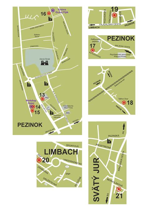 Mapa obce Limbach s vyznačenými zónami
