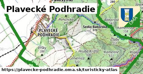 Mapa obce Plavecké Podhradie s vyznačenými zónami