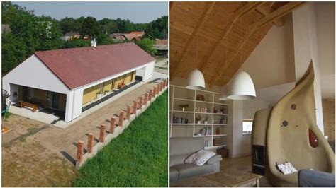 Fotografia domu s kruhovým pôdorysom postaveného z prírodných materiálov
