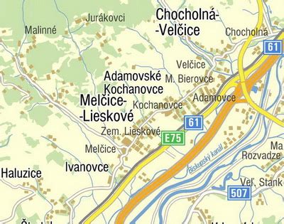 Mapa obce Melčice-Lieskové