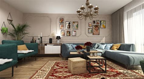 Obývacia izba v retro štýle s modernými prvkami