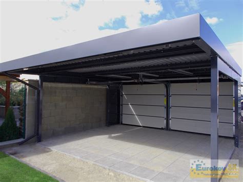 Ilustrácia rôznych typov garáží a prístreškov pre autá