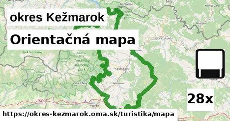 Mapa zobrazujúca okres Kežmarok a jeho katastrálnu príslušnosť