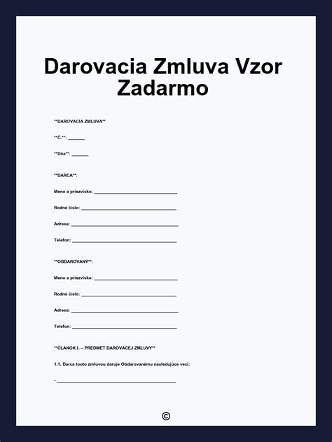 darovacia zmluva