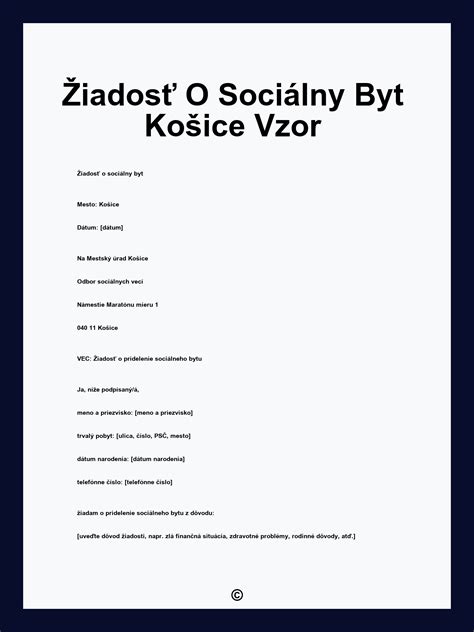 Schematický nákres procesu žiadosti o sociálny byt