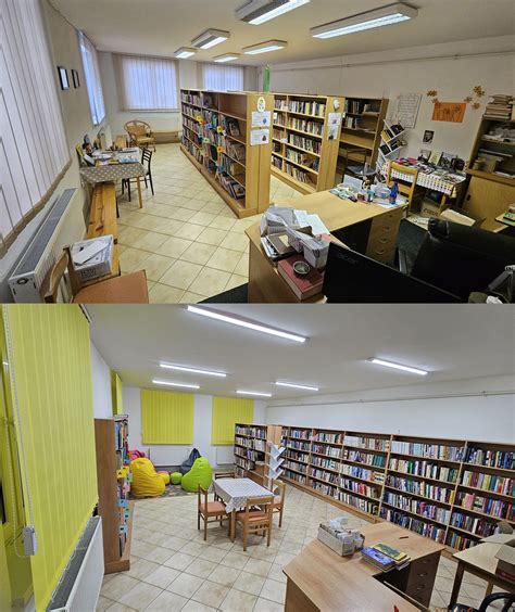 Interiér obecnej knižnice