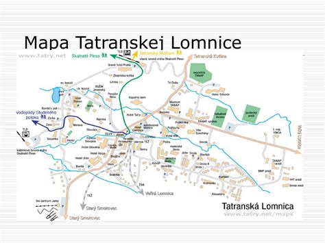 Mapa zobrazujúca polohu Tatranskej Lomnice a okolitých obcí (Veľká Lomnica, Stará Lesná, Mlynica, Veľký Slavkov) v kontexte Vysokých Tatier