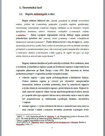 štruktúra bakalárskej práce