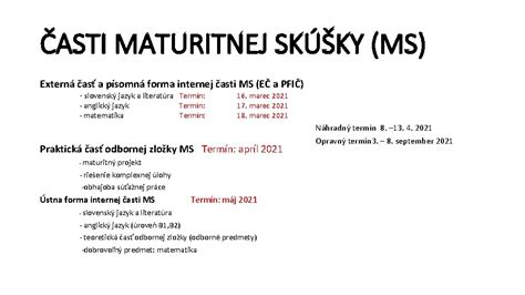 Infografika znázorňujúca štruktúru maturitnej skúšky