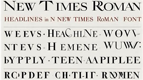 Ilustrácia písma Times New Roman