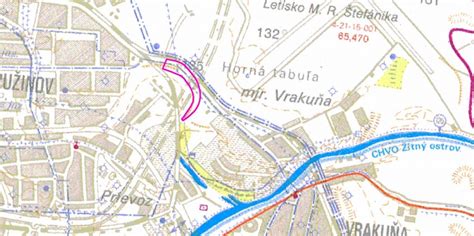 Mapa mestskej časti Bratislava-Vrakuňa