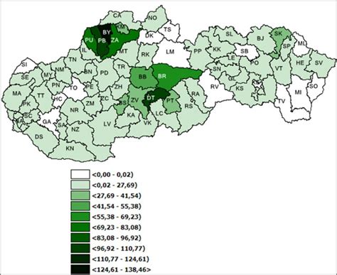 Mapa znázorňujúca hustotu zaľudnenia v mestských oblastiach