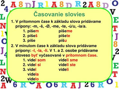 Tabuľka časovania slovesa 