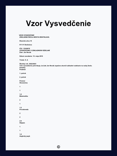 Vysvedčenie s vynikajúcimi známkami