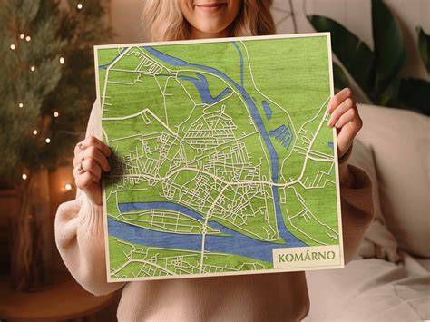 Mapa Komárna s vyznačenou ulicou Vodná