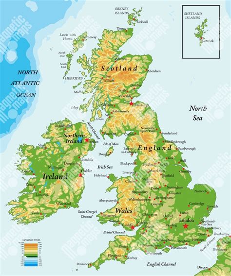Mapa Veľkej Británie s vyznačenými oblasťami