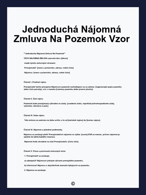 Ilustrácia nájomnej zmluvy na pozemok