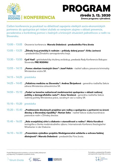 Program konferencie
