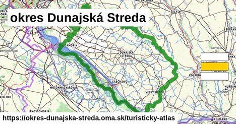 Mapa Dunajskej Stredy s vyznačenými lokalitami