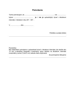 Lekár vystavuje potvrdenie