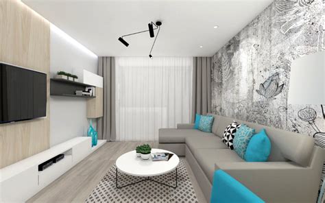 Vizualizácia spojenej kuchyne a obývačky