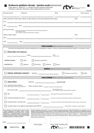 formulár na nahlasovanie údajov