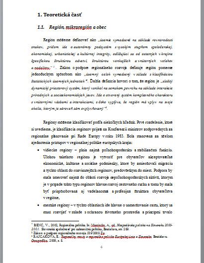 štruktúra bakalárskej práce