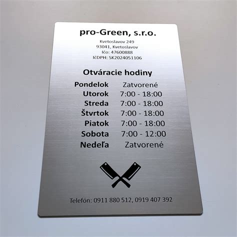 Príklad správneho označenia prevádzky