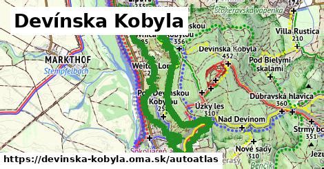 Mapa lokality Devínska Kobyla s vyznačením projektu Rustica