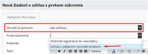 Schéma nastavenia odberu noviniek na realitnom portáli