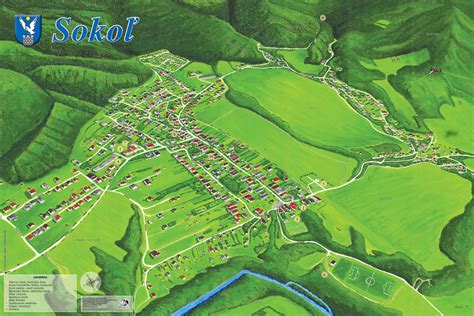 Mapa obce Sokoľ a jej okolia