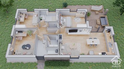 Ilustrácia rodinného domu typu bungalov