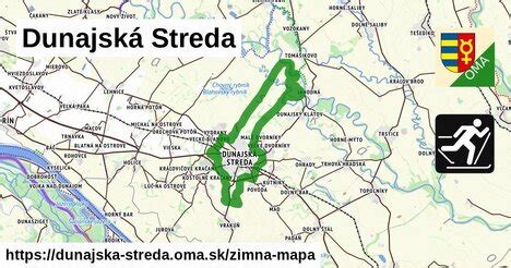 Mapa regiónu Dunajská Streda a Šamorín s vyznačenými lokalitami