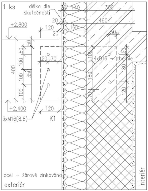 Detail prefabrikovaného nosného prievlaku