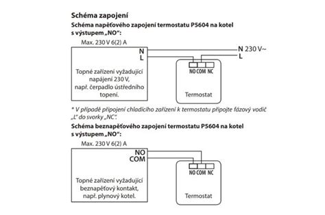 Schéma pripojenia termostatu EMOS