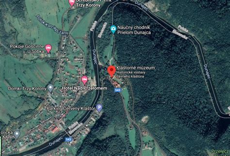 Mapa obce Červený Kláštor v Pieninskom národnom parku