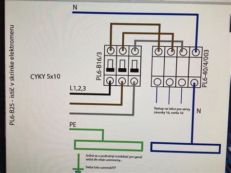 Diagram znázorňujúci zapojenie hlavného a podružného rozvádzača