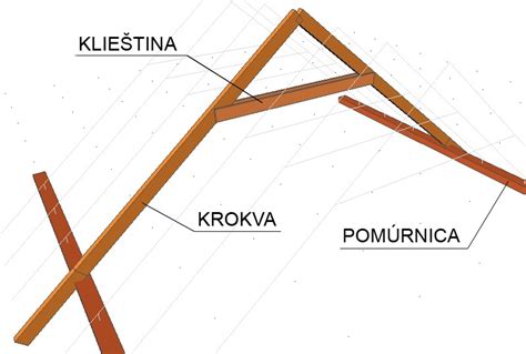 Detail spojenia krokvy s pomúrnicou v hambálkovom krove