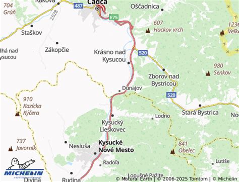 Mapa obce Dunajov a okolia