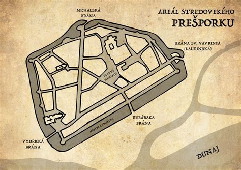Mapa pražských Vinohradov s vyznačenými ulicami